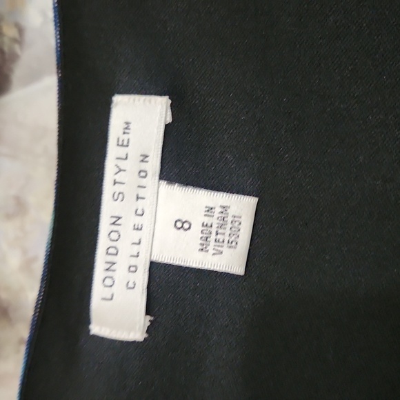 Multicolor Abstract Retro Women's Dress Size 8 Watercolor Unique Vintage - Picture 3 of 12